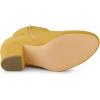 imageAllegra K Womens Round Toe Block Heel Zipper Lace Up Ankle BootsYellow