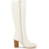 imageAllegra K Womens Round Toe Block Heeled Knee High BootsCream