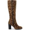 imageAllegra K Womens Round Toe Block Heeled Knee High BootsLeopard