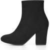 imageAllegra K Womens Round Toe Chunky Heel Ankle BootsBlack