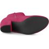 imageAllegra K Womens Round Toe Chunky Heel Ankle BootsHot Pink