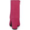 imageAllegra K Womens Round Toe Chunky Heel Ankle BootsHot Pink