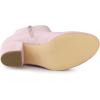 imageAllegra K Womens Round Toe Chunky Heel Ankle BootsPink