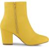 imageAllegra K Womens Round Toe Chunky Heel Ankle BootsYellow