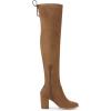 imageAllegra K Womens Round Toe Chunky Heel Over the Knee High BootsBrown