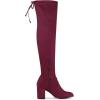 imageAllegra K Womens Round Toe Chunky Heel Over the Knee High BootsBurgundy