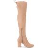 imageAllegra K Womens Round Toe Chunky Heel Over the Knee High BootsNude