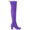 imageAllegra K Womens Round Toe Chunky Heel Over the Knee High BootsPurple