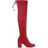 imageAllegra K Womens Round Toe Chunky Heel Over the Knee High BootsRed