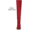 imageAllegra K Womens Round Toe Chunky Heel Over the Knee High BootsRed