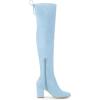 imageAllegra K Womens Round Toe Chunky Heel Over the Knee High BootsSky Blue