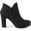 imageAllegra K Womens Round Toe Chunky Heeled Ankle Heel BootsBlack