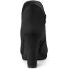 imageAllegra K Womens Round Toe Chunky Heeled Ankle Heel BootsBlack