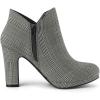 imageAllegra K Womens Round Toe Chunky Heeled Ankle Heel BootsBlack White