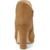 imageAllegra K Womens Round Toe Chunky Heeled Ankle Heel BootsBrown