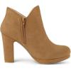 imageAllegra K Womens Round Toe Chunky Heeled Ankle Heel BootsBrown