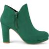 imageAllegra K Womens Round Toe Chunky Heeled Ankle Heel BootsEmerald Green