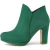 imageAllegra K Womens Round Toe Chunky Heeled Ankle Heel BootsEmerald Green