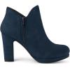 imageAllegra K Womens Round Toe Chunky Heeled Ankle Heel BootsNavy Blue
