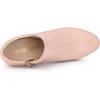 imageAllegra K Womens Round Toe Chunky Heeled Ankle Heel BootsPink
