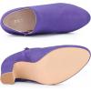 imageAllegra K Womens Round Toe Chunky Heeled Ankle Heel BootsPurple