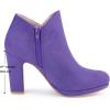 imageAllegra K Womens Round Toe Chunky Heeled Ankle Heel BootsPurple