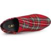 imageAllegra K Womens Round Toe Chunky Heeled Ankle Heel BootsRed Plaid