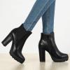 imageAllegra K Womens Round Toe Zipper Block Heel Platform Ankle BootsBlack