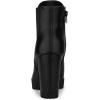 imageAllegra K Womens Round Toe Zipper Block Heel Platform Ankle BootsBlack