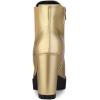 imageAllegra K Womens Round Toe Zipper Block Heel Platform Ankle BootsGold