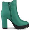 imageAllegra K Womens Round Toe Zipper Block Heel Platform Ankle BootsGreen