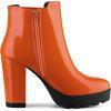 imageAllegra K Womens Round Toe Zipper Block Heel Platform Ankle BootsOrange