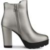 imageAllegra K Womens Round Toe Zipper Block Heel Platform Ankle BootsSilver Grey