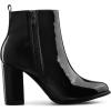imageAllegra K Womens Round Toe Zipper Chunky Heels Ankle BootsBlack