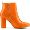 imageAllegra K Womens Round Toe Zipper Chunky Heels Ankle BootsOrange