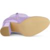 imageAllegra K Womens Round Toe Zipper Chunky Heels Ankle BootsPurple