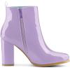 imageAllegra K Womens Round Toe Zipper Chunky Heels Ankle BootsPurple