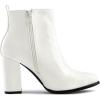 imageAllegra K Womens Round Toe Zipper Chunky Heels Ankle BootsWhite
