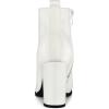 imageAllegra K Womens Round Toe Zipper Chunky Heels Ankle BootsWhite