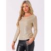 imageAllegra K Womens Sequin Glitter Tops Cowl Neck Long Sleeve Sparkle Clubwear BlousesChampagne Gold