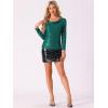 imageAllegra K Womens Sequin Glitter Tops Cowl Neck Long Sleeve Sparkle Clubwear BlousesDark Green