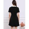 imageAllegra K Womens Short Sleeve Halloween Dresses Peter Pan Collar Casual Flare Skater Mini Vintage Dress 2025Black