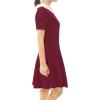 imageAllegra K Womens Short Sleeve Halloween Dresses Peter Pan Collar Casual Flare Skater Mini Vintage Dress 2025Burgundy