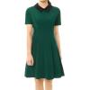 imageAllegra K Womens Short Sleeve Halloween Dresses Peter Pan Collar Casual Flare Skater Mini Vintage Dress 2025Green