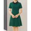 imageAllegra K Womens Short Sleeve Halloween Dresses Peter Pan Collar Casual Flare Skater Mini Vintage Dress 2025Green