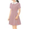 imageAllegra K Womens Short Sleeve Halloween Dresses Peter Pan Collar Casual Flare Skater Mini Vintage Dress 2025Pink