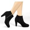 imageAllegra K Womens Side Zip Low Platform Chunky Heel Ankle BootiesBlack