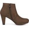 imageAllegra K Womens Side Zip Low Platform Chunky Heel Ankle BootiesDark Brown
