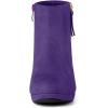 imageAllegra K Womens Side Zip Low Platform Chunky Heel Ankle BootiesDeep Purple