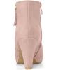 imageAllegra K Womens Side Zip Low Platform Chunky Heel Ankle BootiesDust Pink